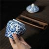 Chinese Style Ceramic Tea Jar with Sealed Lid Food Storage Container  Kitchen Pantry Holder