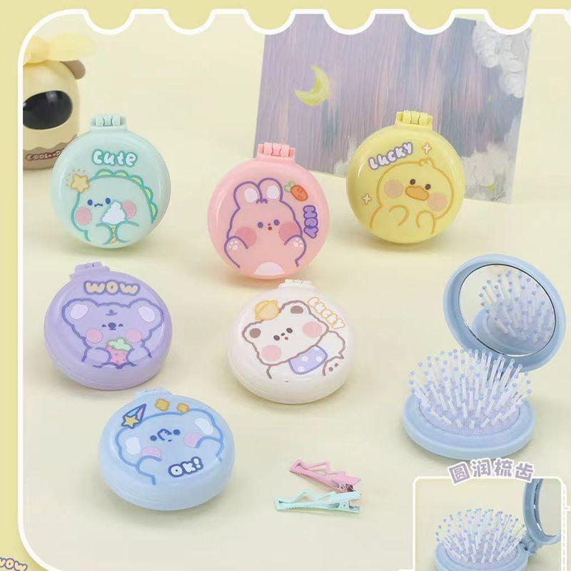 Creative Simple Solid Color Folding Mini Portable Hair Comb For Students