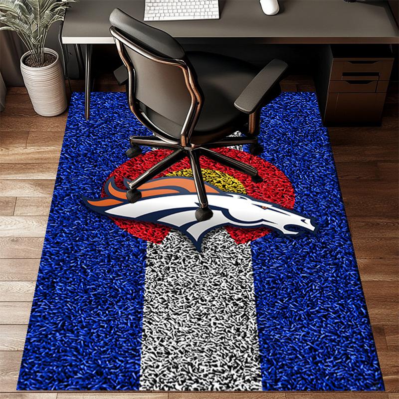Denver Broncos Logo Rug Game Carpet, Floor Mat for Bedroom Living Room Entryway Rug, Home Decor Idea Gift for Christmas Birthday