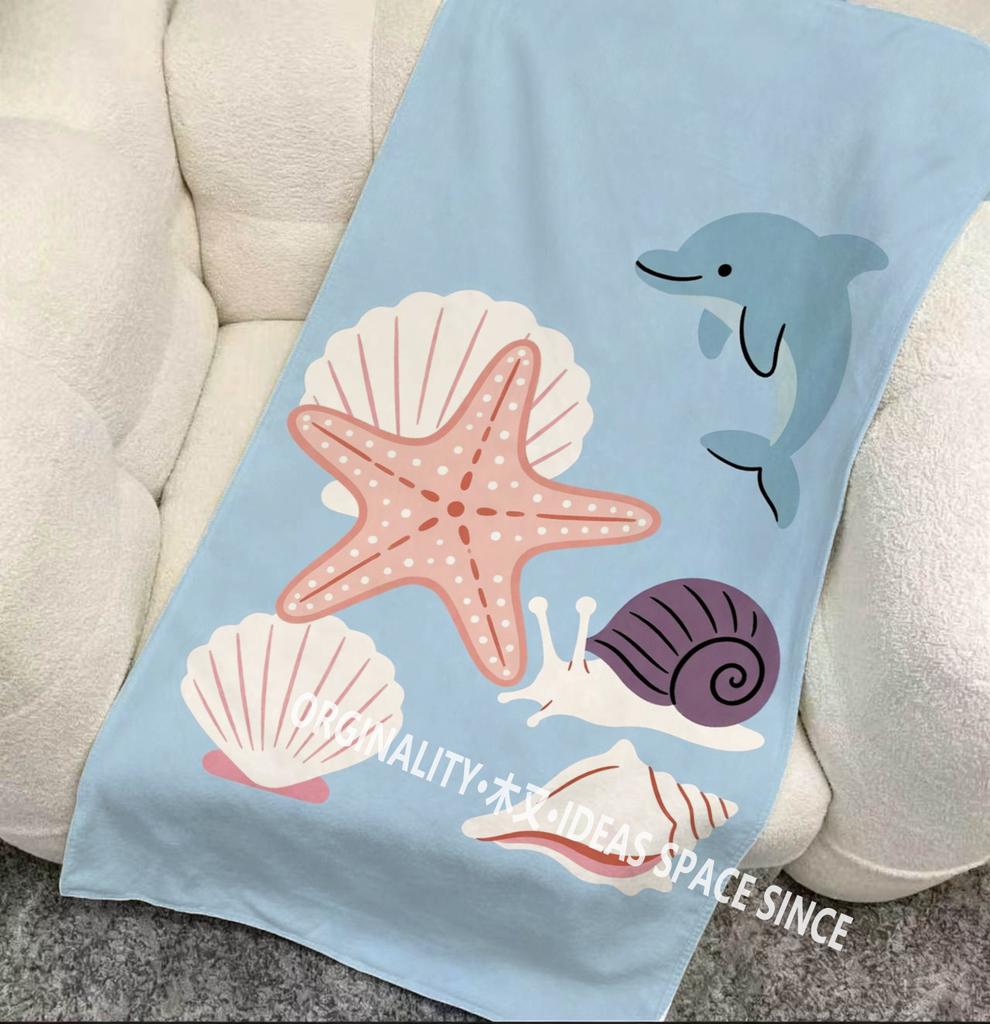 Nautical Ocean Themed Beach Towel Patterned Sunscreen And Windproof Suitable For Swimming Pool Camping Travel Blanket