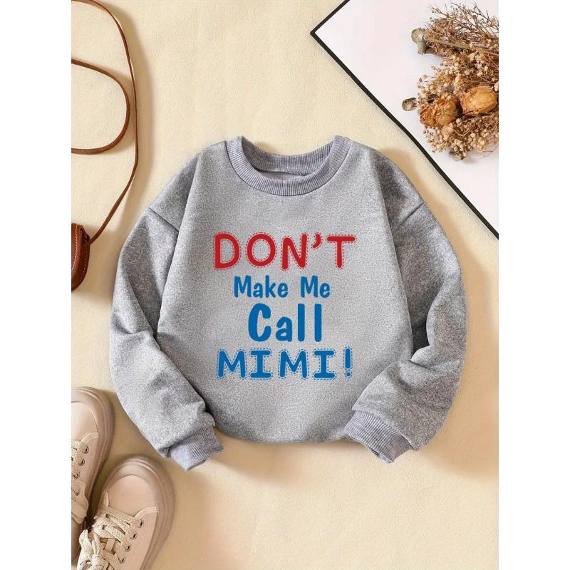 Kids Sweatshirt Creative Letter Pattern Stylish Casual Round Neck Sweatshirt Suitable for Everyday Parties, Vacations, And Gifts
