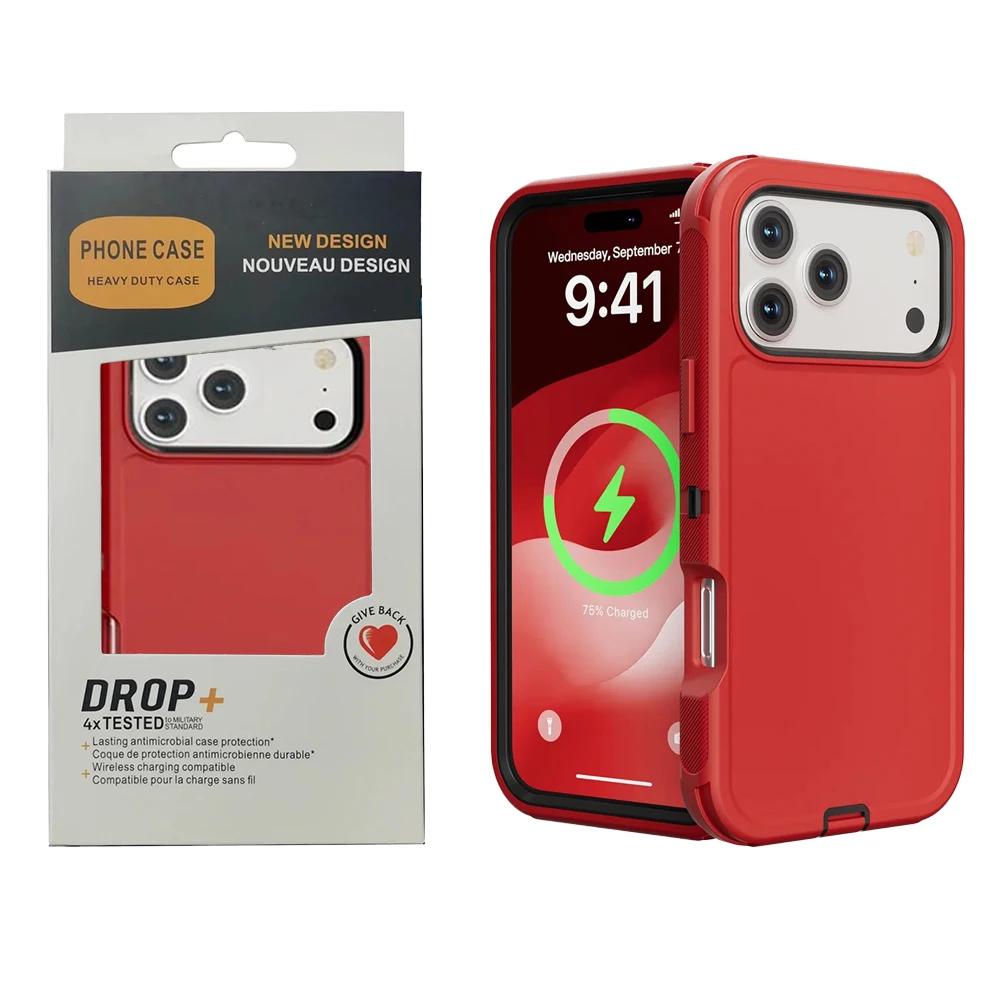 Heavy Duty Rugged Military Grade Phone Case for IPhone 17Pro Max 16 15 14 13 12 Defender Armor Ott Box Anti-Drop Protect Cover