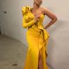 Spring and Summer New European and American Women's Clothing Sexy Shoulder Dress Slim Sexy Irregular Dress Long Dress