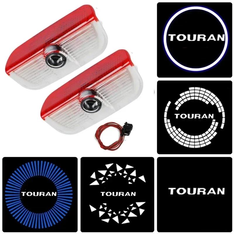 WHAQY1 2Pcs LED Car Door Logo Welcome Ghost Shadow Projector Light for VW Volkswagen Touran 2016-2018 Courtesy Lamp Decor Accessories