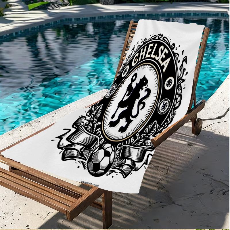 Chelsea F.C. Aufdruck Strandtuch, Vielseitiges Leichtes Saugfähiges Strandtuch für Pool, Surfen, Yoga, Badezimmer, Perfektes Geburtstags- oder Urlaubsgeschenk