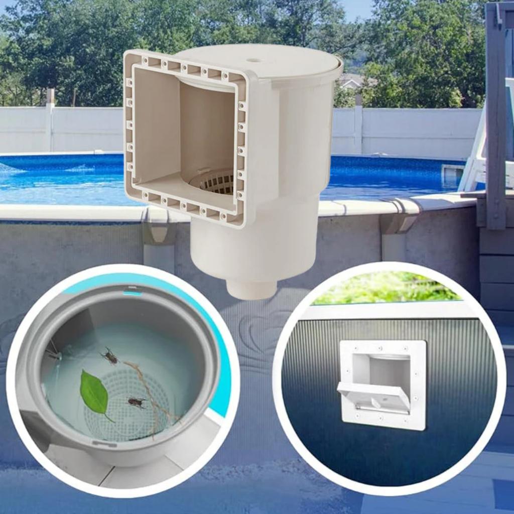 Oversvømmebassengskimmer, ABS Standard Gjennom-veggskimmer med tilbehørssett, Bassengkimmer