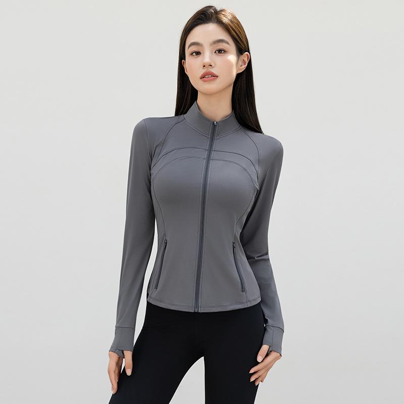 

Солнцезащитная одежда Женская куртка спортивная для йоги с воротником-стойкой и приталенного кроя, с защитой от УФ-лучей, для верховой езды, универсальная солнцезащитная одежда XL серый