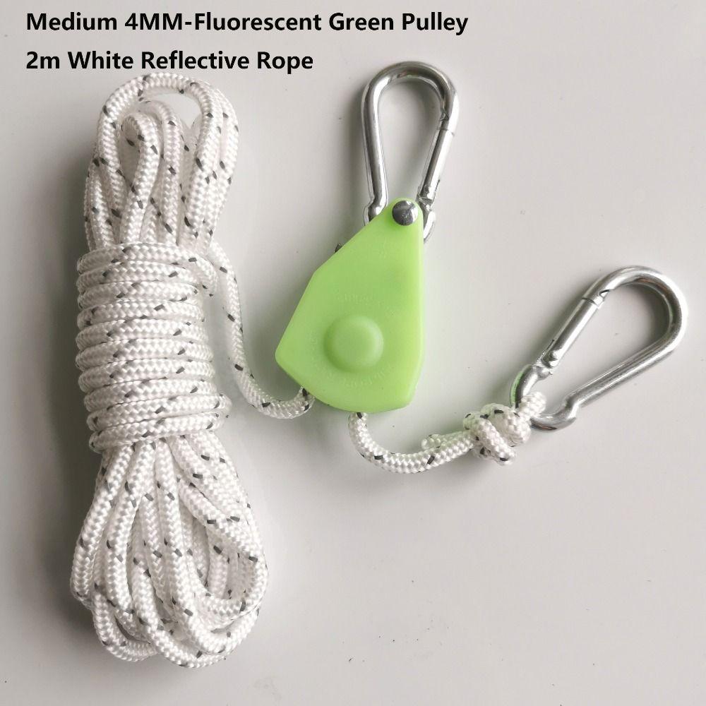 4mm*2m Camping Tent Tie Down Multicolors Reflective Awning Wind Rope Hook Outdoor Tool