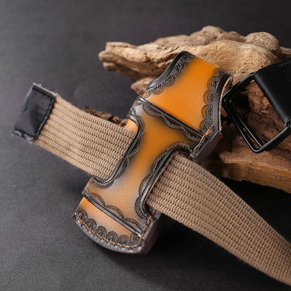 Two Layer Cowhide Scabbard Tool Outdoor Carry Bag Flashlight Belt Loop Camping Equipment Tool