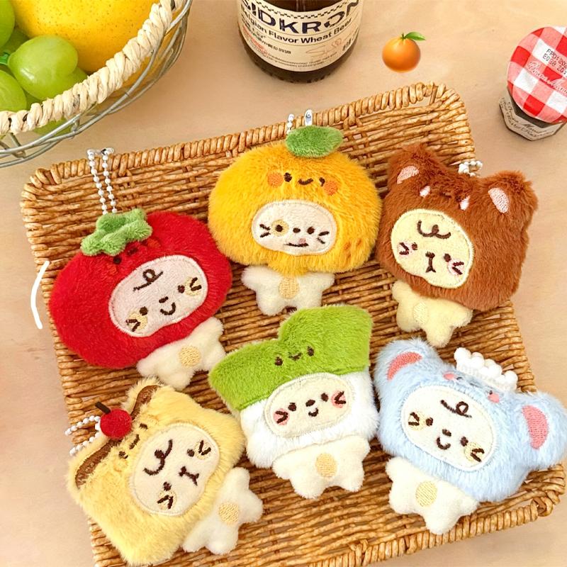 Mielas galvos juostos kačiuko figūrėlės pakabukas kuprinei, raktų pakabuko dekoracija, mergaitės kuprinės raktų pakabukas, poros mažas lėlės aksesuaras