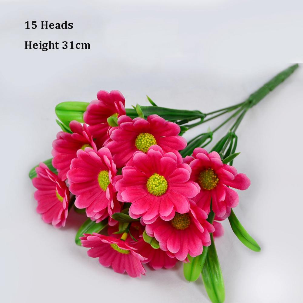 

New 7/15 Heads Autumn Decoration Flower Plastic Silk Flower Yellow Silk Artificial Sunflower Party Garden Decor Home Decoration