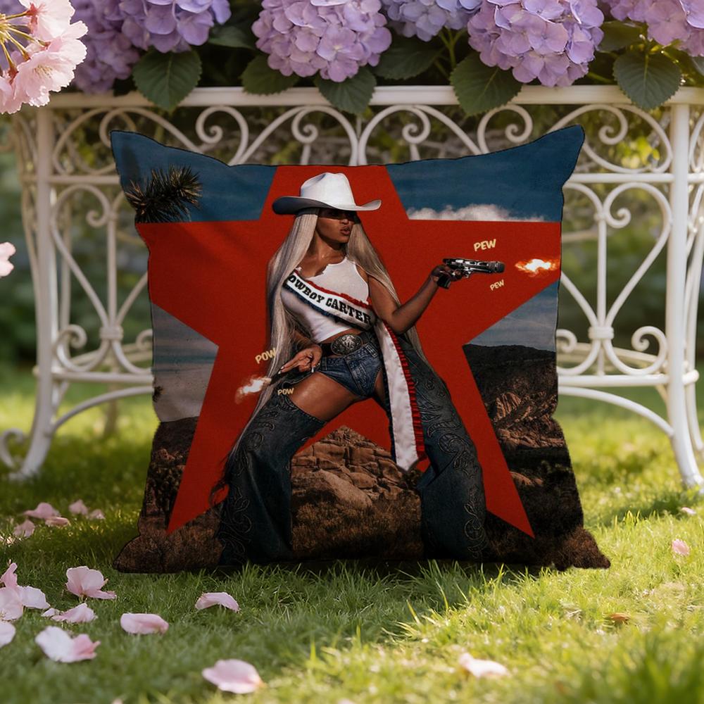 Singer B-Beyonce C-Cowboy Cushion Cover Home & Car Dual-Scene Pillow Cover: Reversible for Premium Comfort