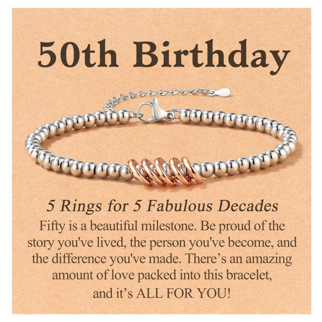 Ladies Silver Bead Bracelet Birthday Gift Adjustable Chain Ring Bracelet 4mm Silver Bead Ring Birthday Bracelet