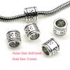 20pcs/lot Tibetan Silver Metal Big Hole Accessories Loose Tube Spacer Beads Handmade For Bracelet DIY Jewelry Making Supplies