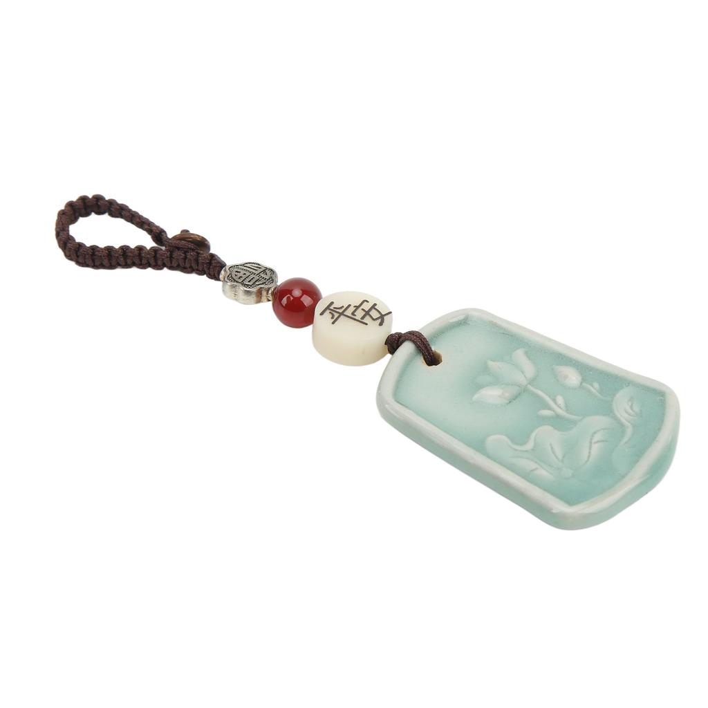 Keychain Pendant Exquisite Retro Small Water Lily Pattern Keychain Pendant for DIY Key Ring