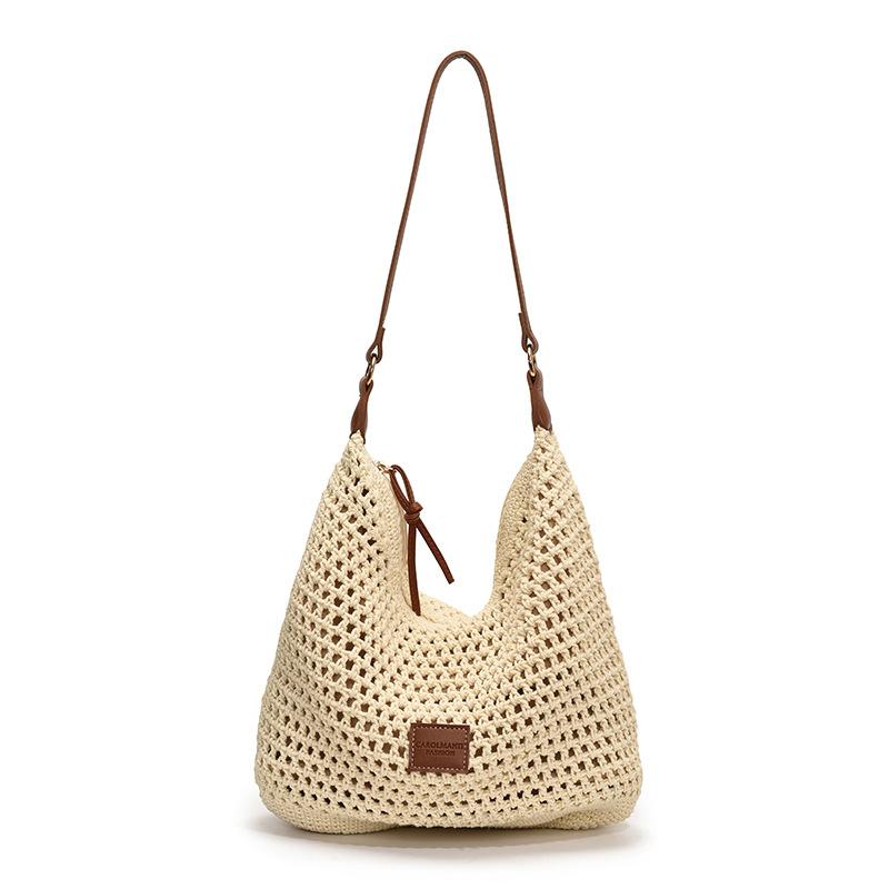 Beach Travel Large-capacity Shoulder Bag Women's 2025 Summer New Handwoven Bag Fashion Commuter Messenger Bag