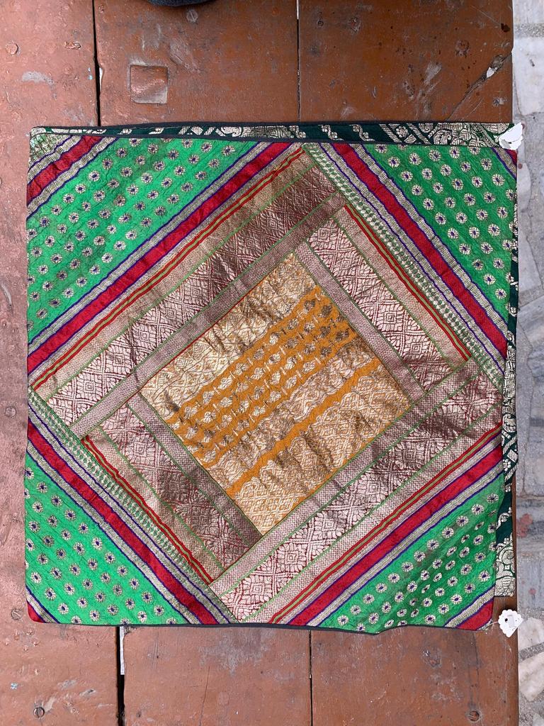 Hand Embroidered Cotton Pillow Cover: Boho Decorative Cushion 40