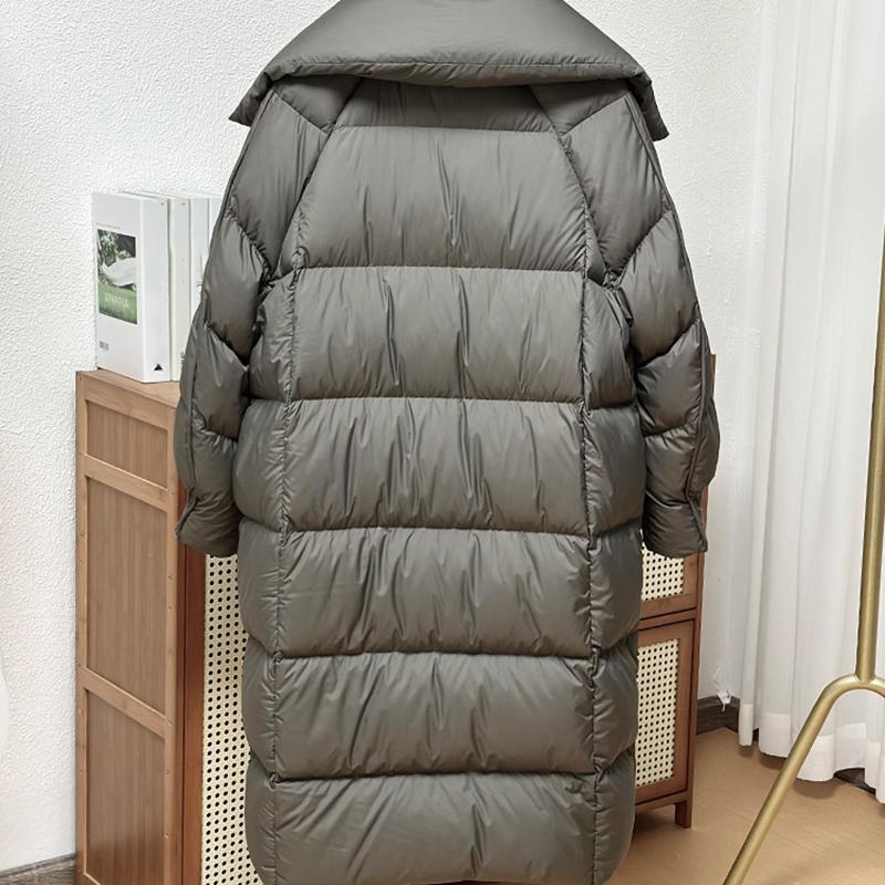 Women Down Long Jacket Autumn Winter Warm Casual Over Size Loose Outwear Soft Comfortable Fashion Coat