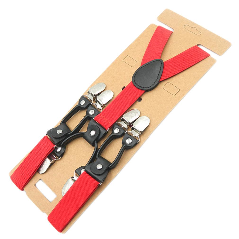 

Kids Y Back Suspenders 6 Clips Adjustable Elastic Heavy Duty Braces