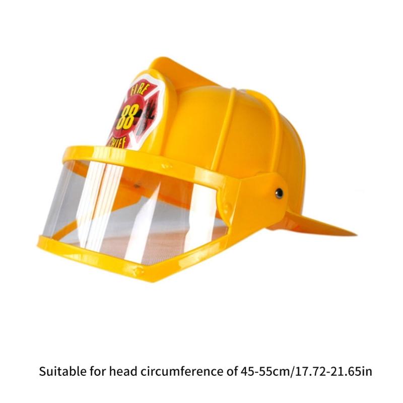 Cappello da Pompiere per Bambini Casco da Pompiere per Bambini Accessorio per Costume Cappello Rigido in Plastica da Pompiere Casco da Festa da Pompiere