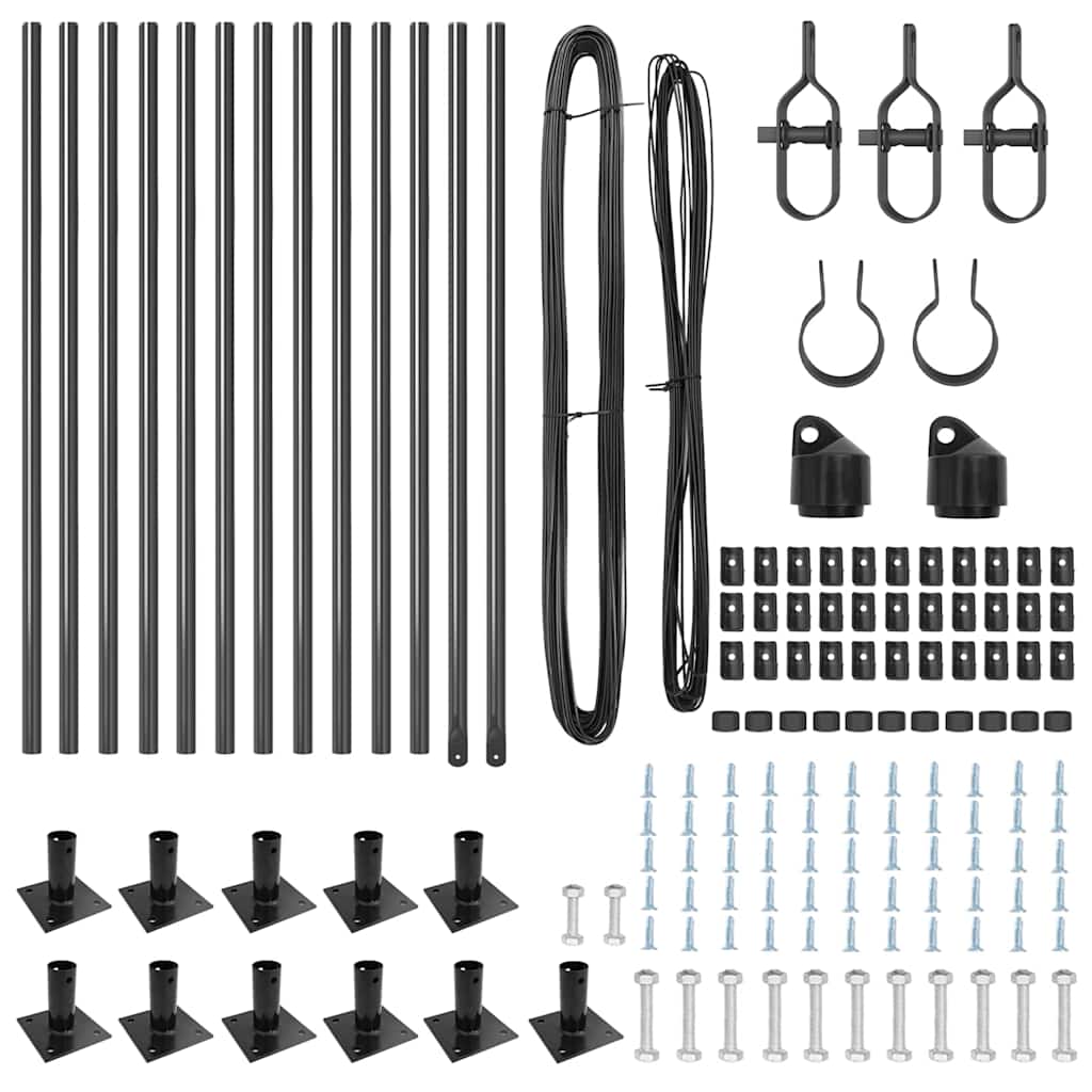 Fence Posts for Concrete Installation 13 Pcs Gray