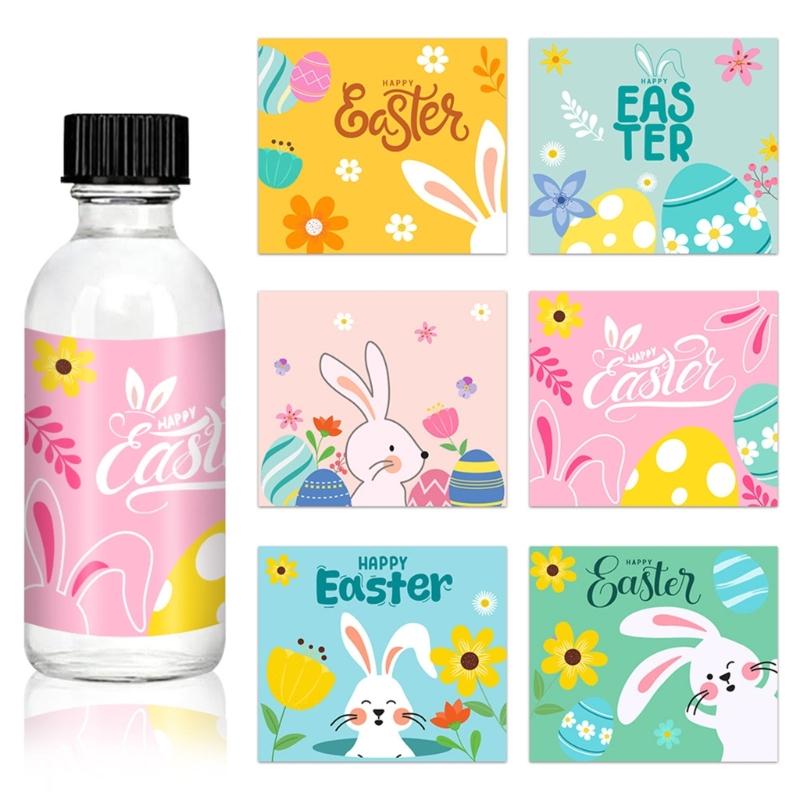 6pcs Easters Sticker Set for Kids and Toddlers Waterproof Cup Wraps Accessories Colorful Handmade Water Bottle Labels