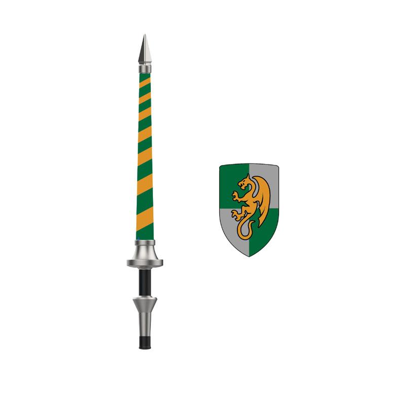 Medieval Castle Soldier Military Accessory Building Blocks Dragon Black Eagle Knight Figures Shield Spear Armor Army Bricks Toy