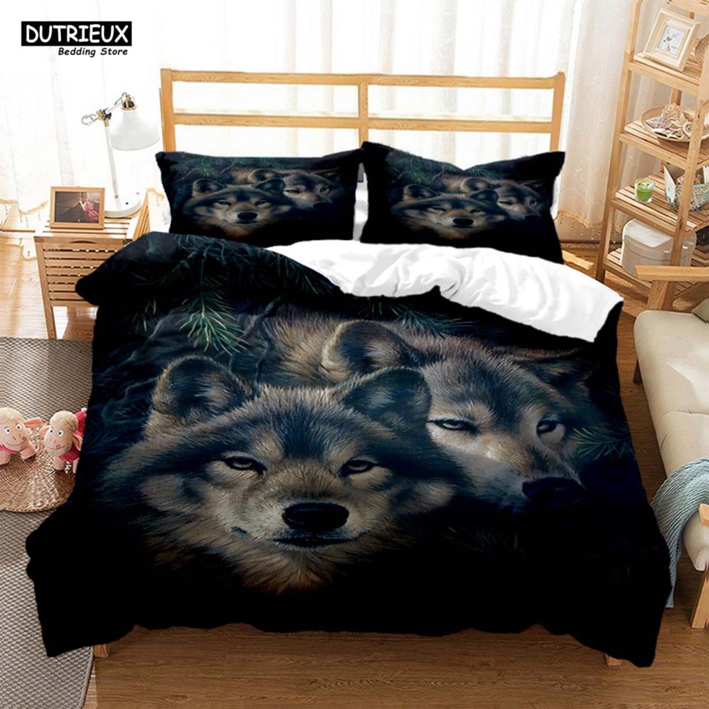 Comforter Wolf Digital Print Polyester Bedding Sets Child Boys Set For Teens Bedding Set Bed Comforter Set