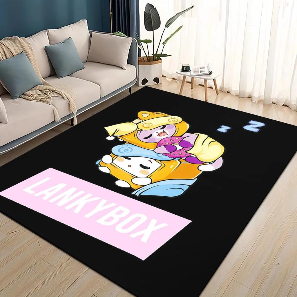 2025 New Style Lankybox Boxy Foxy Rocky Cartoon Carpet Rug for Living Room Bedroom Home Sofa Decoration,kids Non-slip Floor Mat