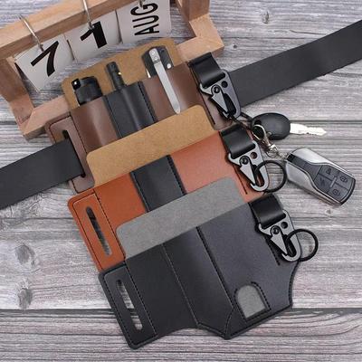 1 Pezzo Organizzatore Portatile per Attrezzi Custodia in Pelle Portautensili Tattico EDC Marsupio in Pelle Custodia per Coltello Portachiavi per Torcia