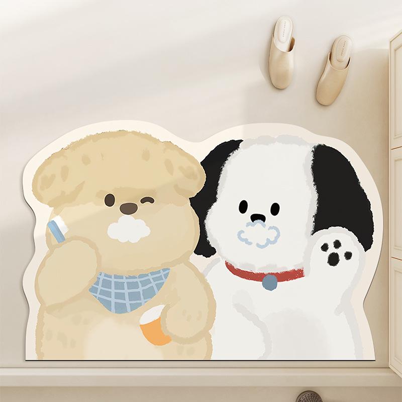 Cartoon Soft Diatom Absorbent, Stain-Resistant, Anti-Slip Bathroom Door Mat