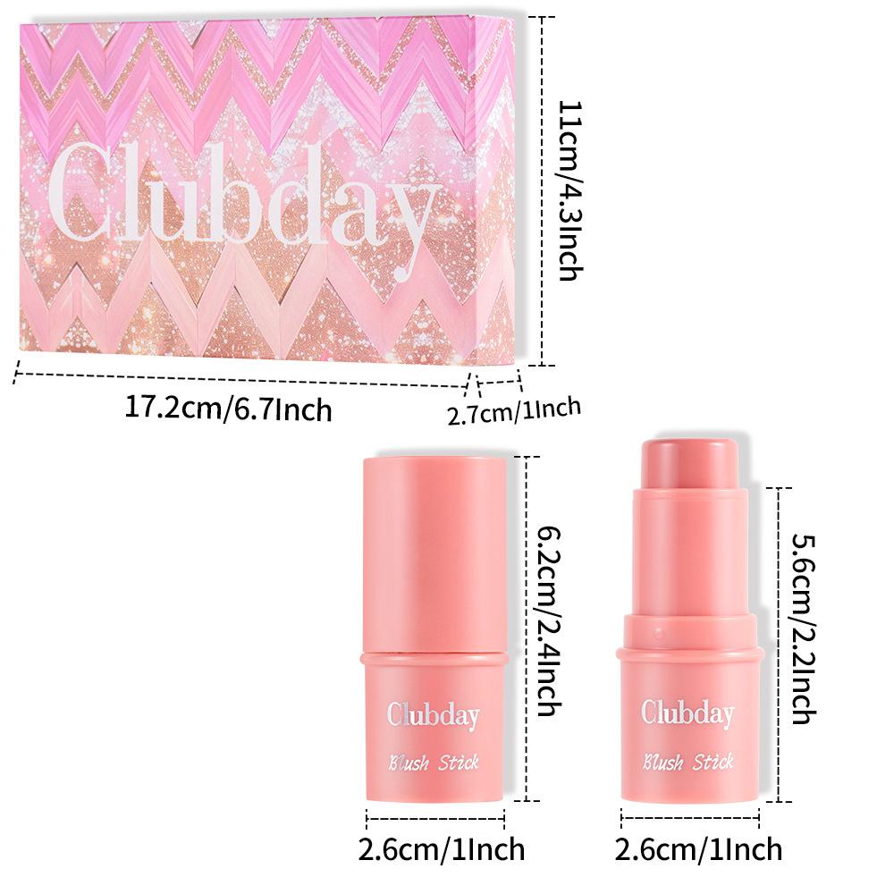 4PCS Clubday Q Matte Jelly Blush Rouge All-in-One Makeup Facial Contour Grooming Brightening Stick