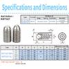 M6 M8 M10 M12 M16 Thread Stainless Steel/POM Ball Roller Bearing Hex Socket Spring Ball Plunger Grub Point Set Screw Bolt For Conveyor