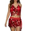 Lightweight Belly Dance Performances Wear Sequins Accented Halter And Scarf Combo For Different Skill Level