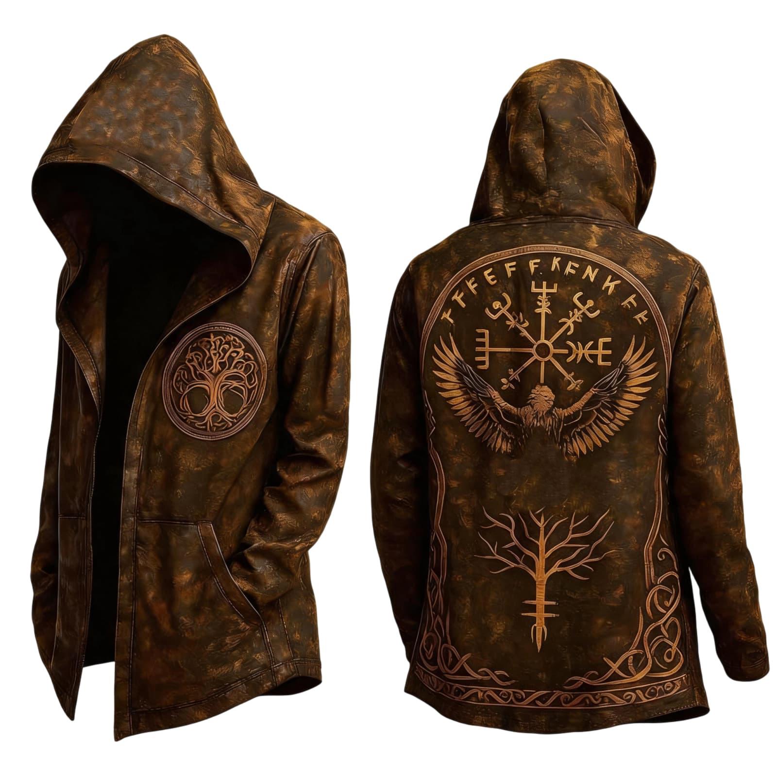 Men s Halloween Printed Loose Fit Hoodie Cardigan Jacket for Fall Costume Party XL