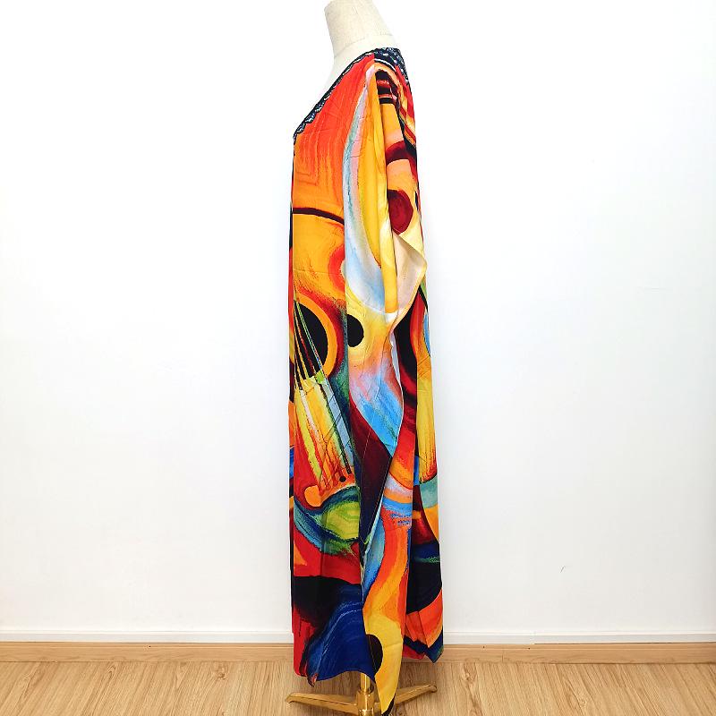 2022 European & American Beach Cover-up: Printed Long Robe & Bikini Sun Protection Dress