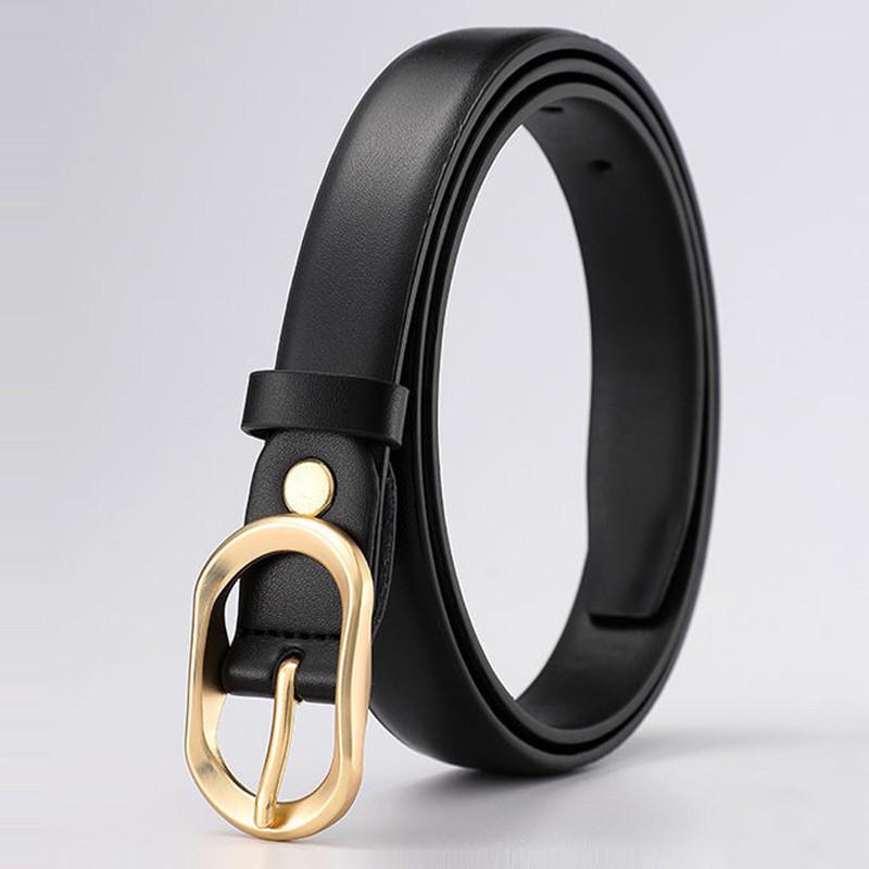 Fashion Minimalist Women Belt With Metal Pin Buckle For Business Leisure And
