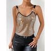 Women Sleeveless Sequined Nightclub Sexy Tank Clothes Y2k