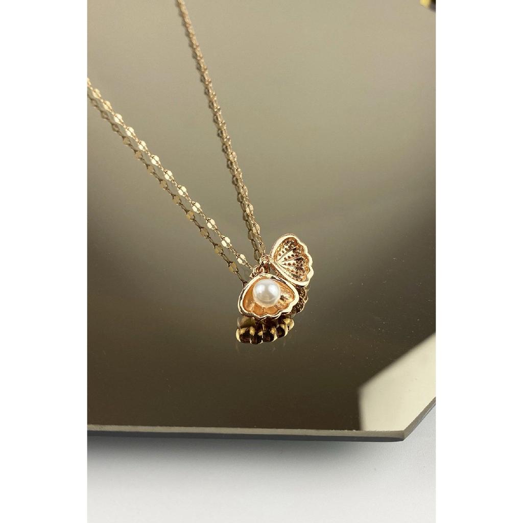 Steel Pearl Oyster Necklace Trkolye5369 B34003