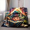 1pc Dinosaur Adventure Blanket Lightweight Flannel Blanket Throw Blanket For Sofa, Bed, Travel, Camping, Livingroom, Office, Couch, Chair, And Bed yy2