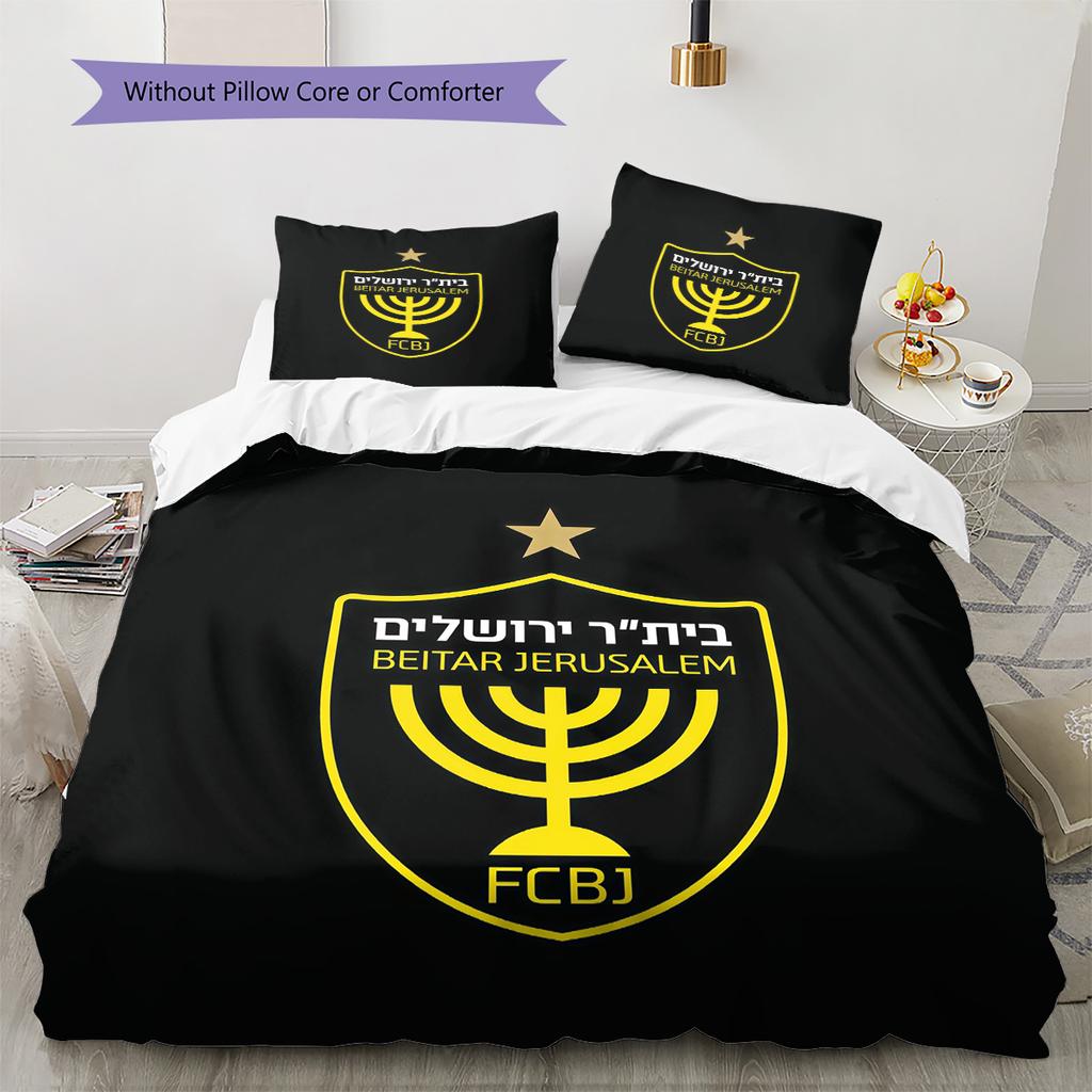 Beitar Jerusalem Pattern Bedding Quilt Set Home Decoration Gift (1 * duvet cover + 2 * pillowcase without core)