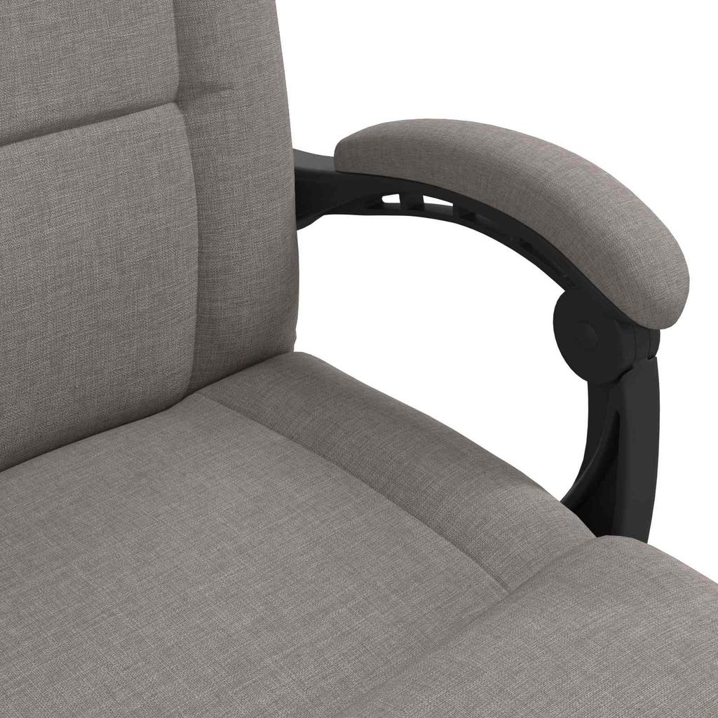 Adjustable Footstool Beige Fabric