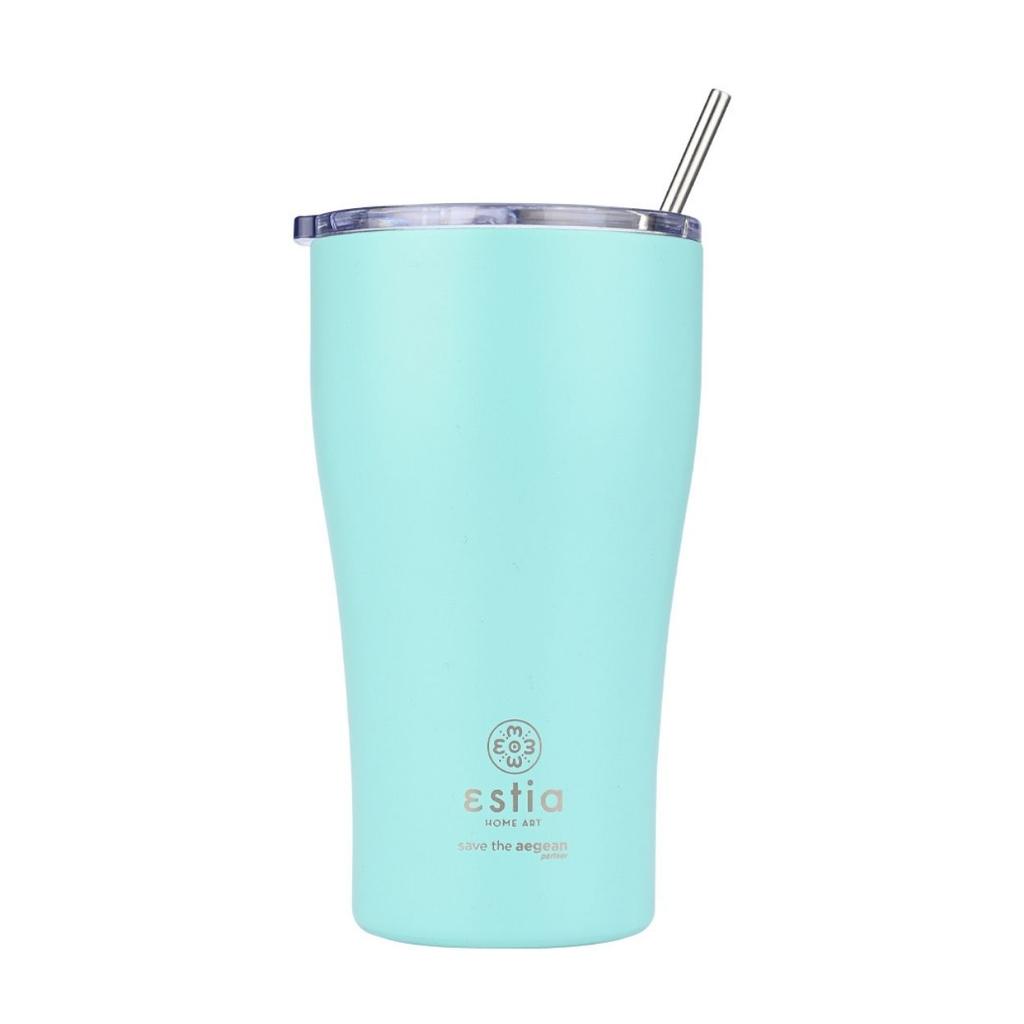 Mint Thermal Mug with Straw 500 Ml Bermuda Green