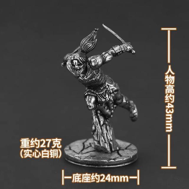 White Brass Viking Warrior Miniature Model Metal Ancient Soldier Figure Board Game Piece Desktop Decor Ornament Toy