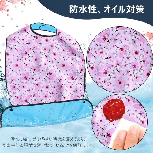 HiLiBoom Nursing Apron, Mealtime Apron, Caregiving Supplies, Waterproof, Stain-Resistant, Durable, 3D Pockets, Easy to Clean, Bib for Adults and Senio