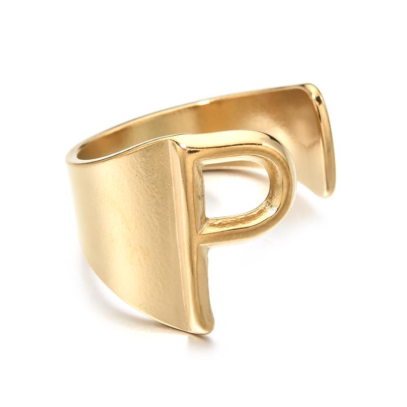 Stainless Steel Retro Letter Ring: European, American, Japanese & Korean Influenced Fashion