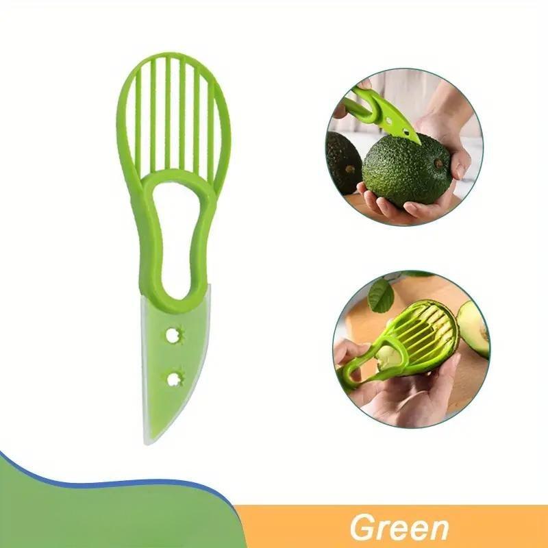 1 pz, 3-in-1 affettatrice per avocado karitè corer burro frutta pelapatate separatore di polpa coltello di plastica utensili da cucina per verdure accessorio per la casa