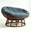 Leaf Embossed Oval Lounge Sofa Slipcover Mamasan Chair Cushion Cover  For Rattan Furniture