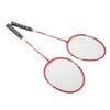 2Pcs Badminton Racquet Ferroalloy Integrated Primary Badminton Racket with Nylon Handle Red