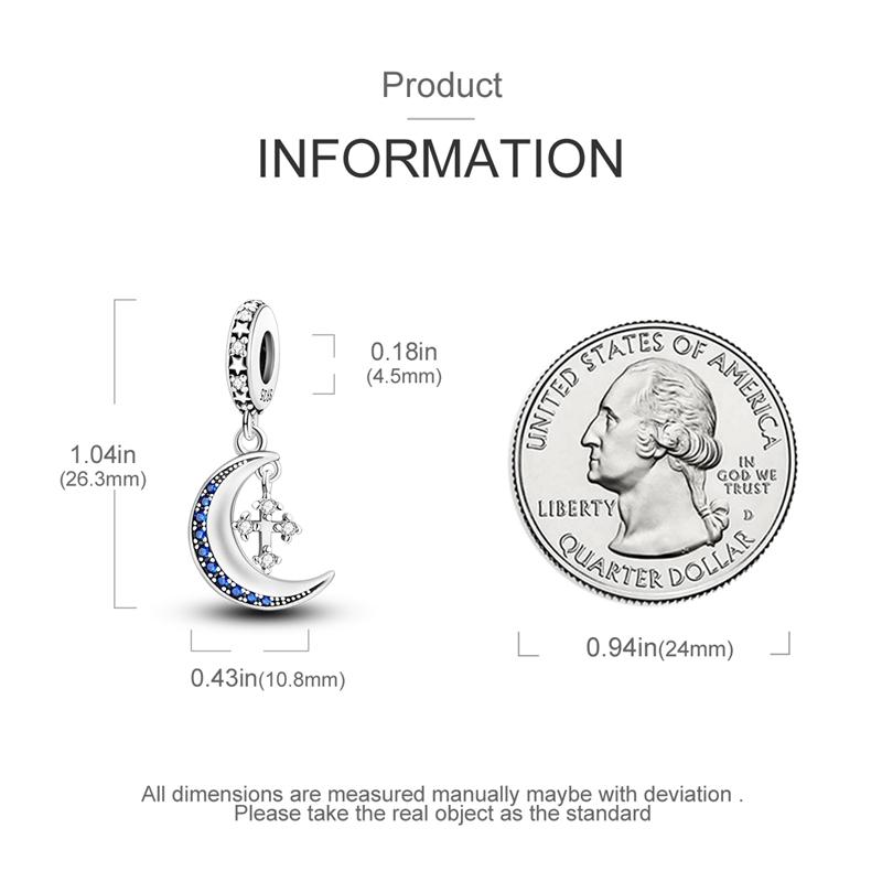 Blue Moon Crucifix Pendants Copper Original Beads Fit Original Charms Bracelet Beads Jewelry Gifts For Women